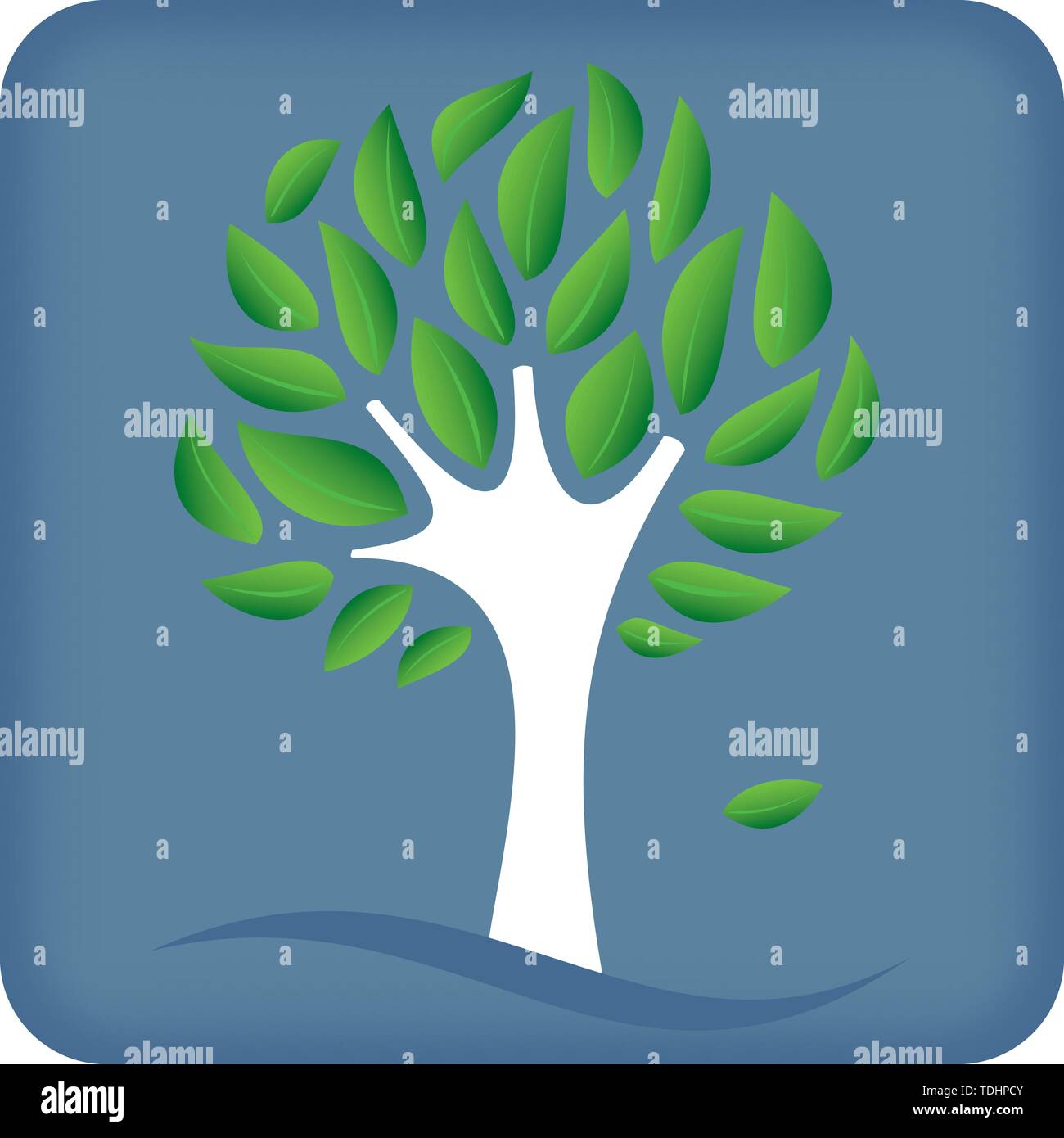 Vector illustration d'un arbre avec des feuilles feuilles de flamme. Illustration de Vecteur