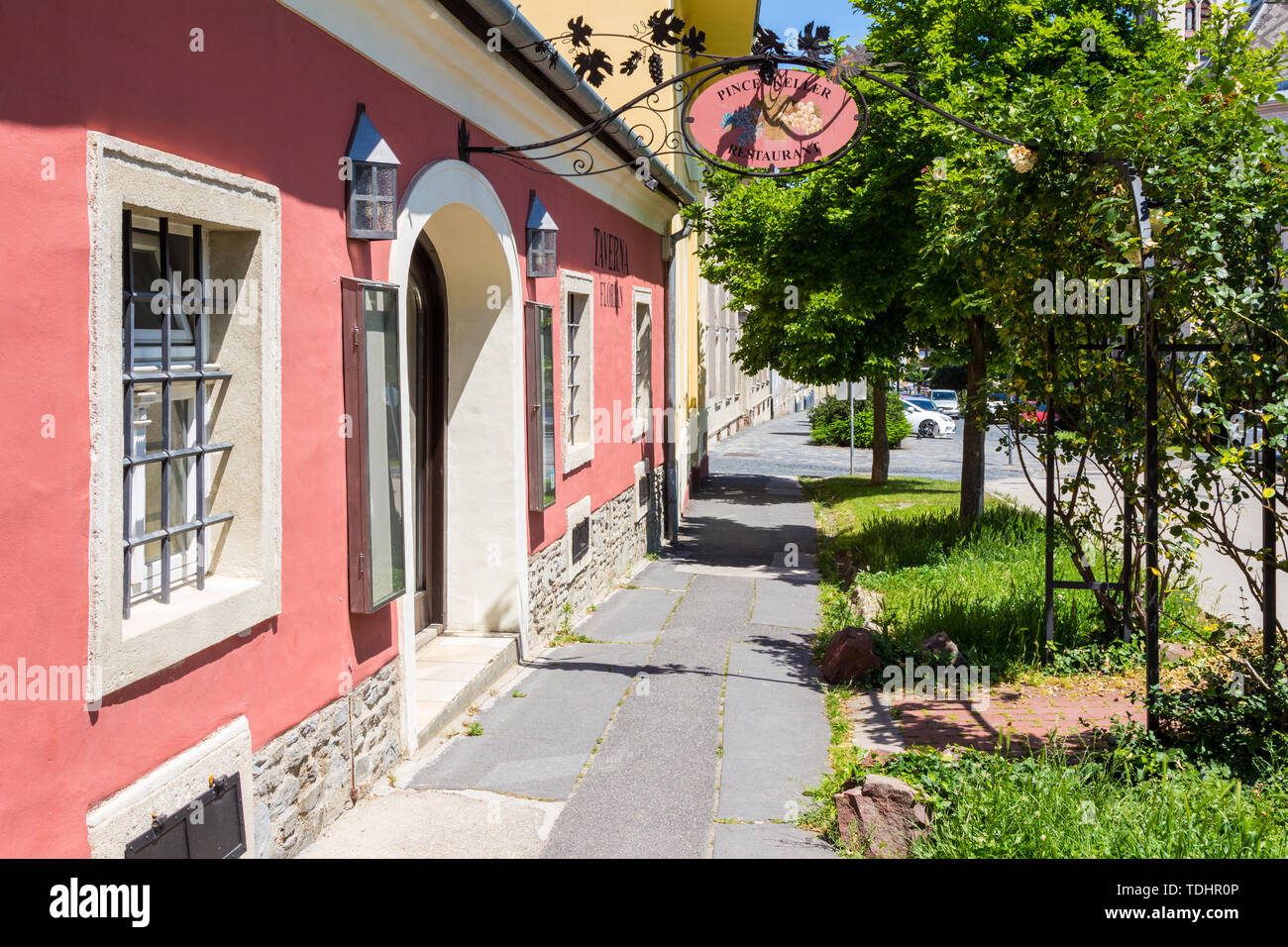 Flórián Taverna Restaurant/de commerce connexion Kőszeg, Hongrie Banque D'Images