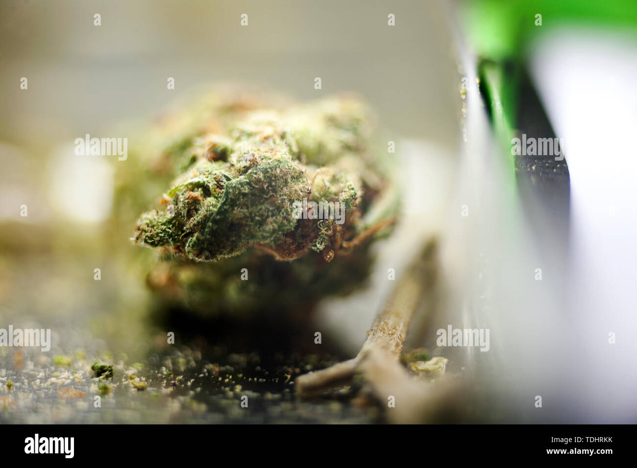Le THC du cannabis médical macro fond fine art dans des impressions de haute qualité produits cinquante mégapixels imprime Banque D'Images
