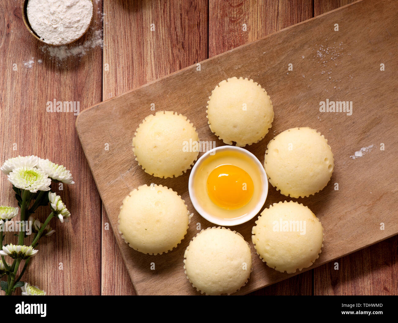 Gâteau à la vapeur d'oeufs Banque D'Images