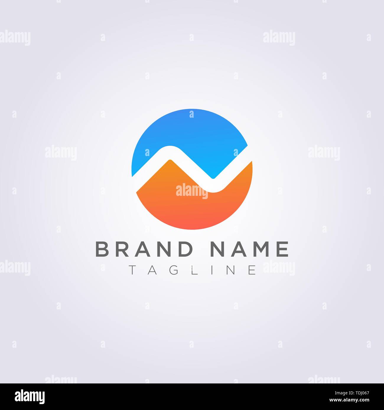 Logo Design Icon la lettre N'est combiné avec un cercle Illustration de Vecteur