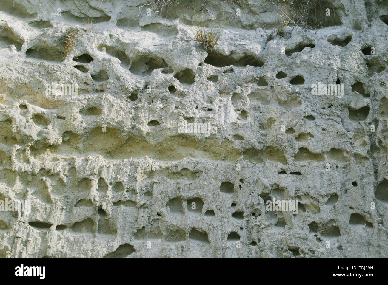 La texture du mur de pierre le jour et l'heure Banque D'Images