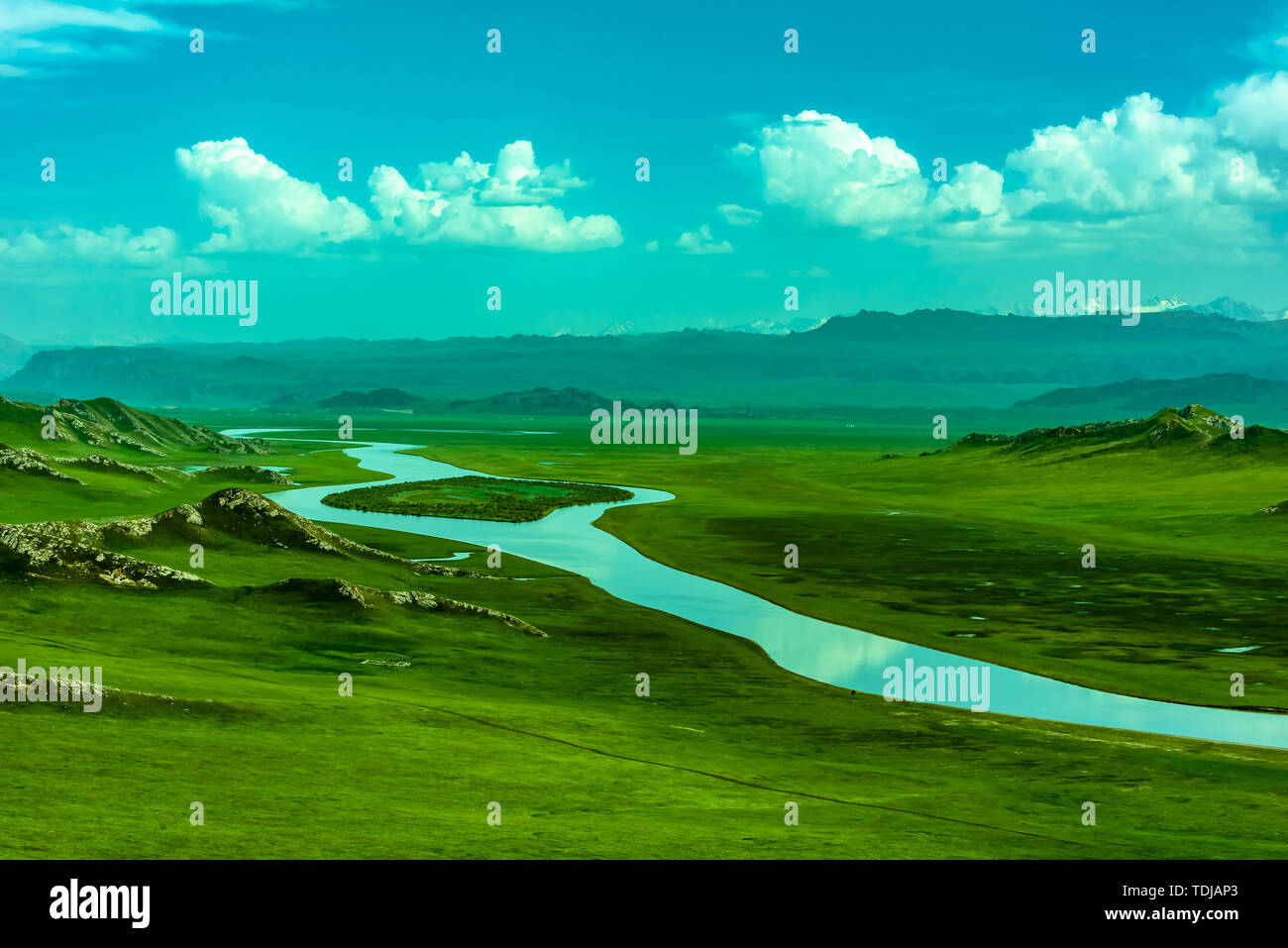 Bayinbrook Prairie, Yili, Xinjiang Banque D'Images