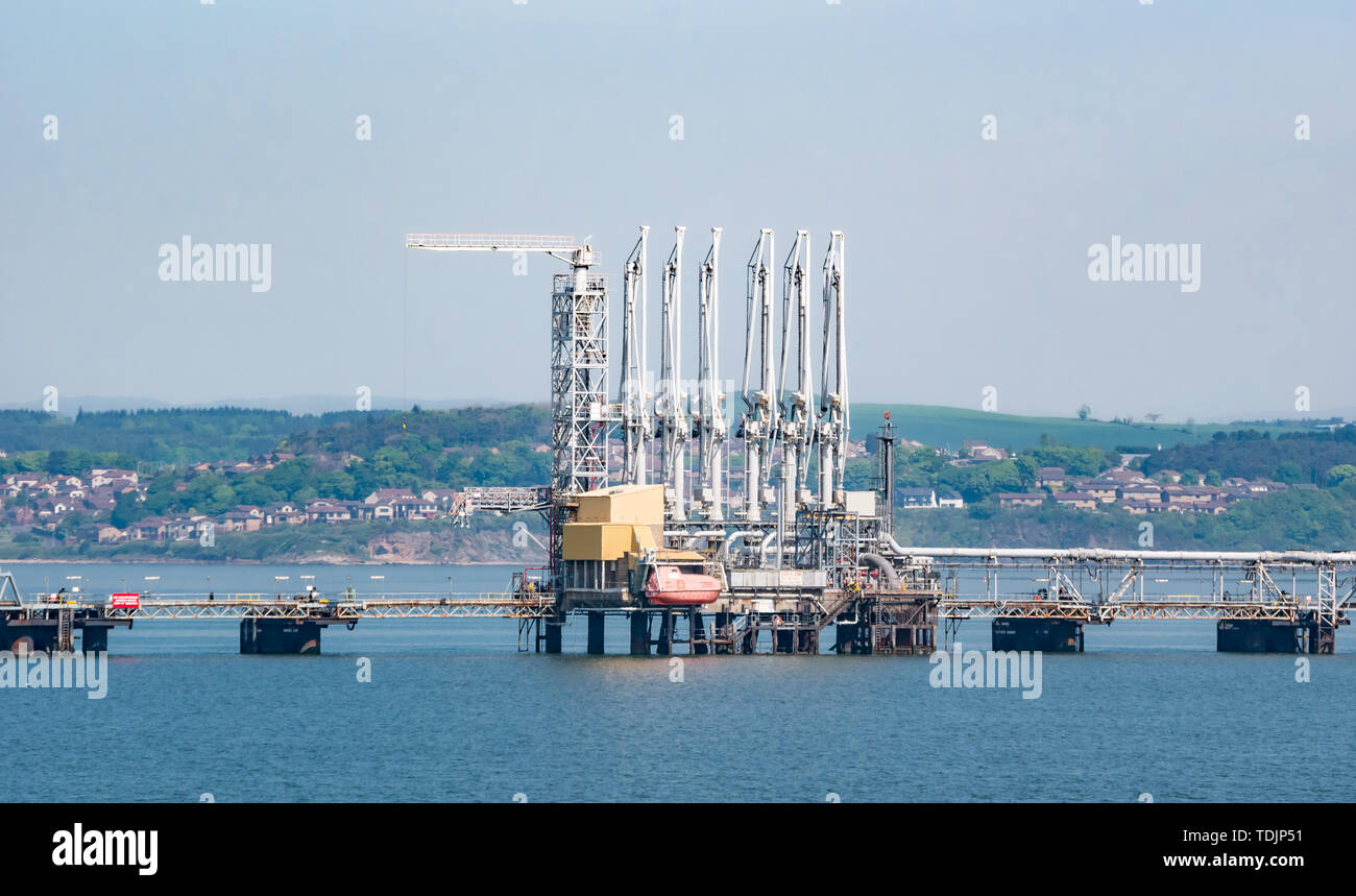 Terminal maritime industrielle Point de chien pour l'industrie pétrolière, Firth of Forth, Ecosse, Royaume-Uni Banque D'Images