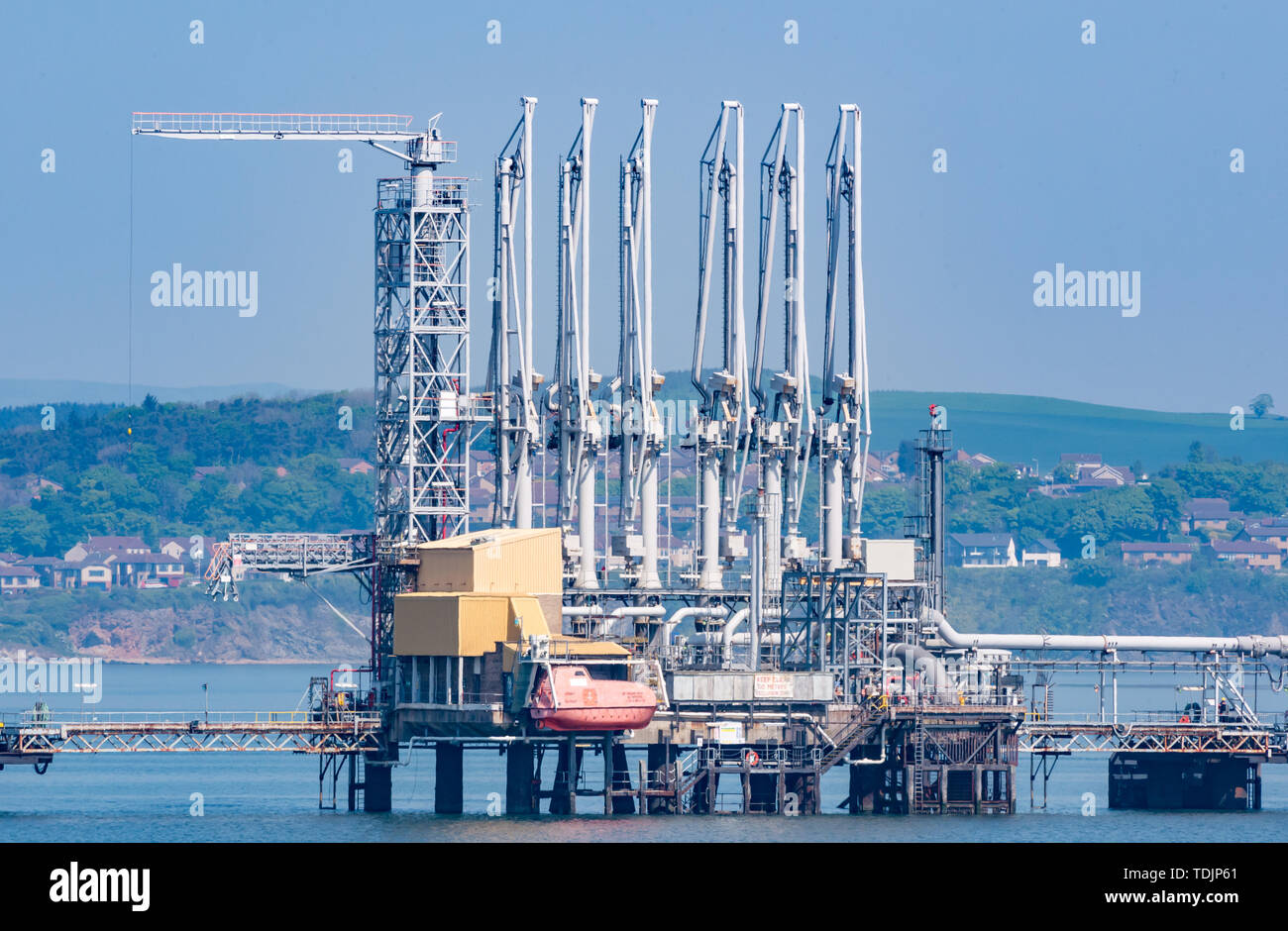 Terminal maritime industrielle Point de chien pour l'industrie pétrolière, Firth of Forth, Ecosse, Royaume-Uni Banque D'Images