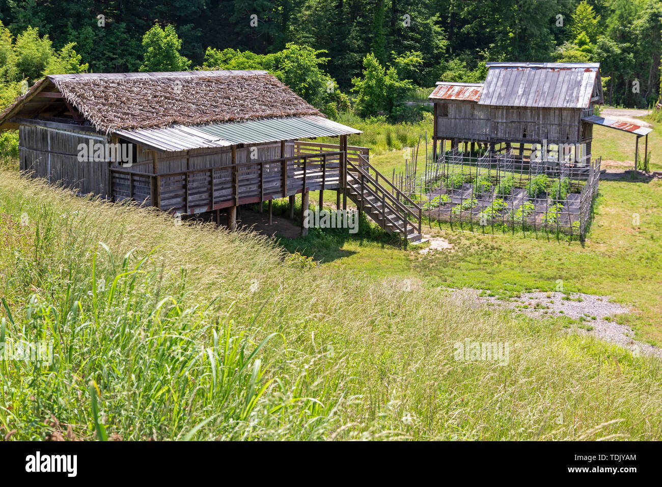 Rice Lake, Arkansas - le Thai House au Ranch, une génisse 1 200 acres ranch éducatif géré par les organismes à but non lucratif Heifer International. Le Thai House un Banque D'Images