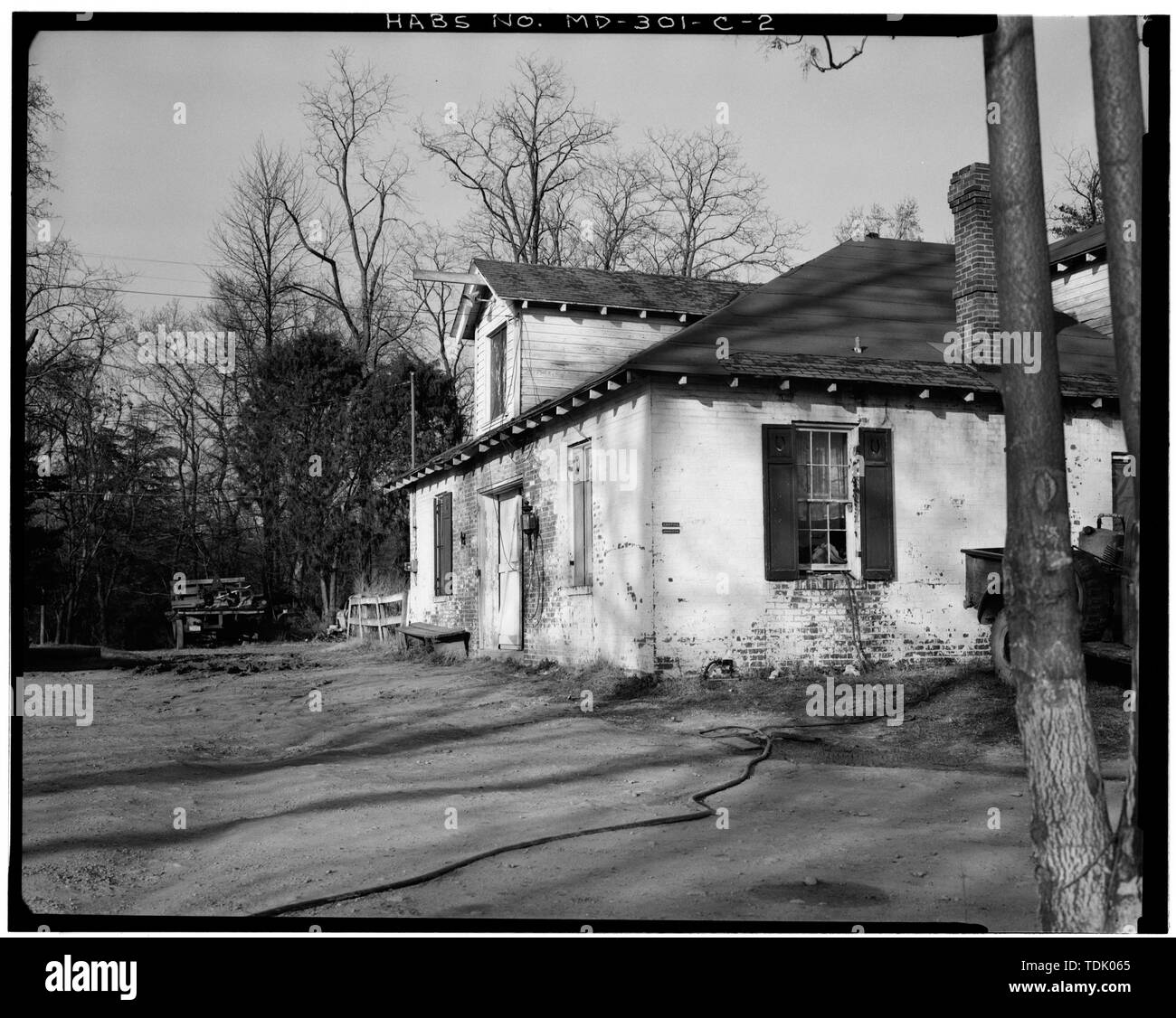 Vue oblique à l'OUEST AU NORD LE LONG DE L'ÉLÉVATION. - Oxon Hill Manor, stable, 6701 Oxon Hill Road, Oxon Hill, comté de Prince George, MD ; Boucher, Jack E, photographe Banque D'Images