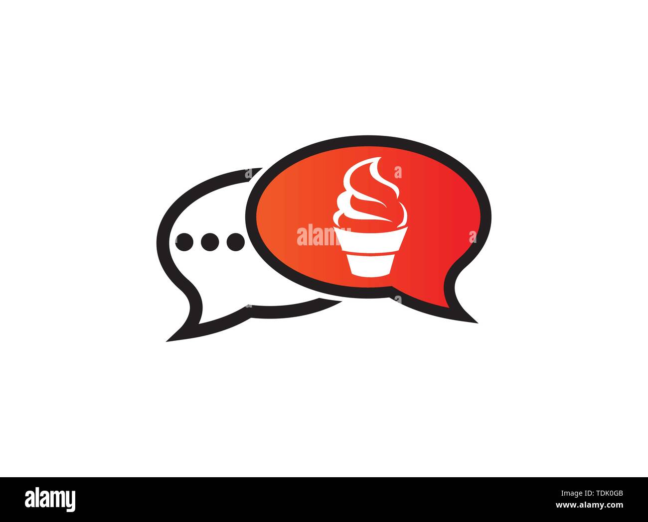 Cupcake crémeux Kuchen pour logo design illustration, muffin en icône de chat Illustration de Vecteur