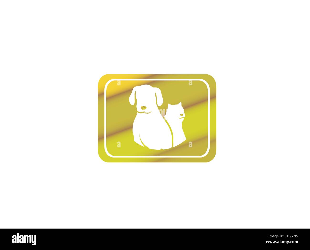 À côté d'un chien chat Pet friendly family logo design illustration dans une icône de forme Illustration de Vecteur