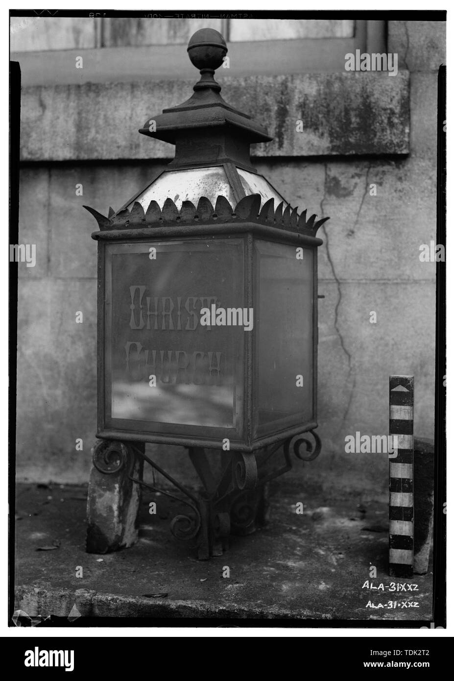 Les bâtiments historiques de l'enquête américaine E. W. Russell, photographe, le 19 avril, 1937 CHRIST CHURCH OLD LANTERN - Christ Episcopal Church, église et Saint Emanuel Rues, Mobile, Comté de Mobile, AL Banque D'Images