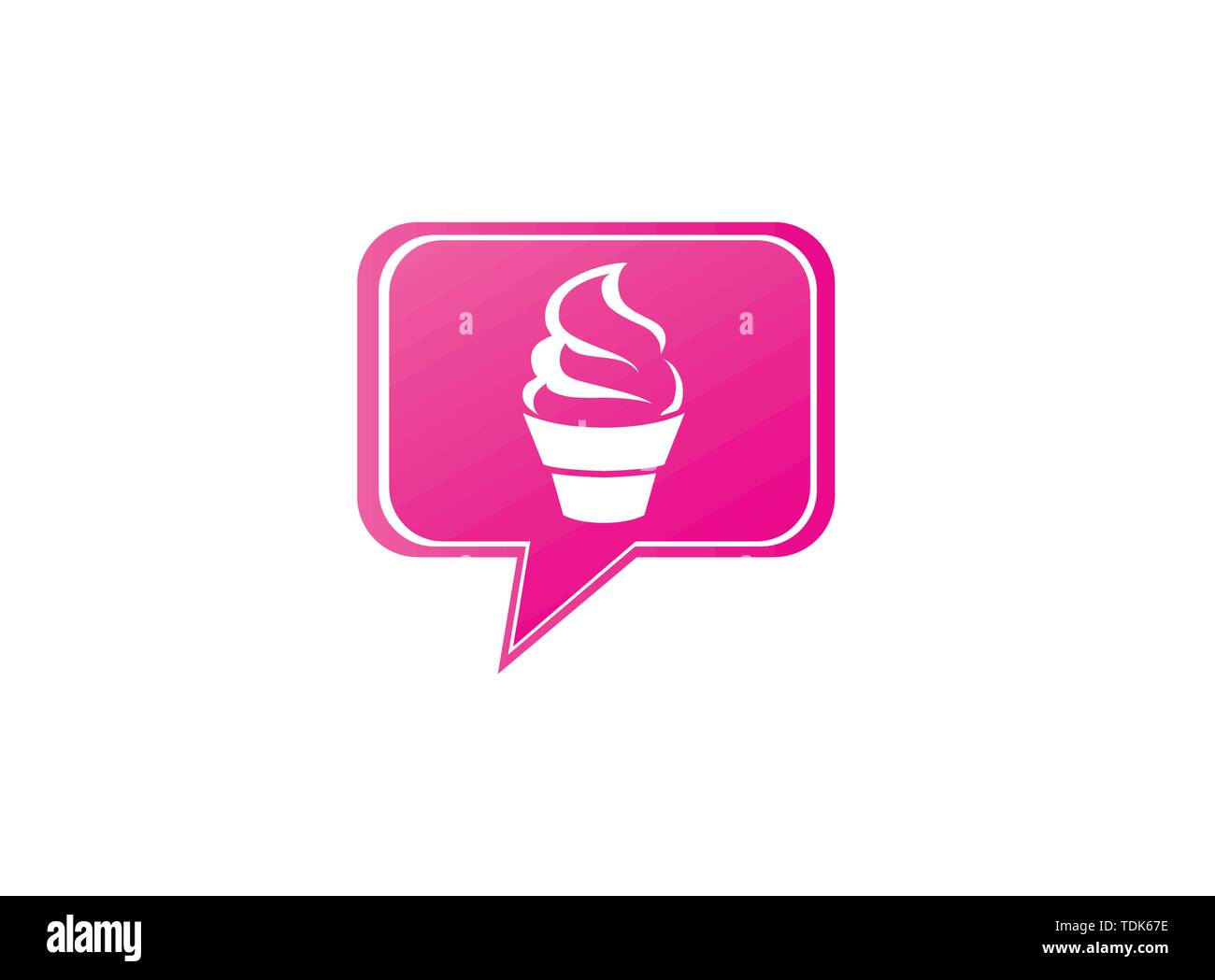 Cupcake crémeux Kuchen pour logo design illustration, muffin en icône de chat Illustration de Vecteur