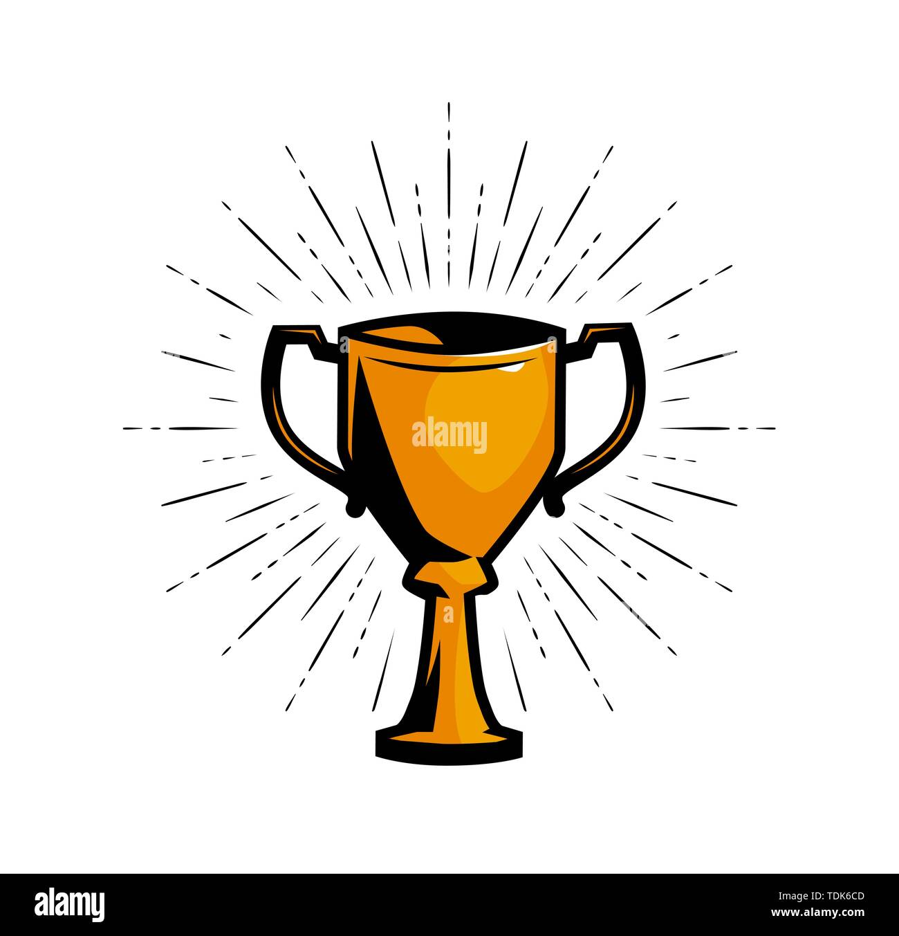 Vainqueur de la coupe d'or, l'achievement award vector illustration Illustration de Vecteur