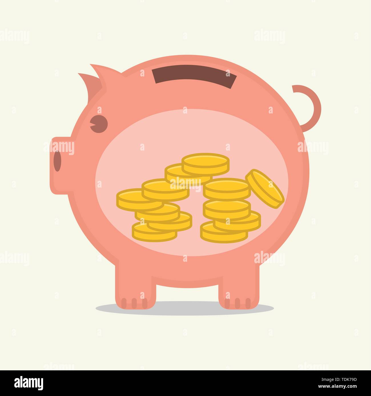 Économiser de l'argent à l'intérieur de tirelire vector illustration Illustration de Vecteur