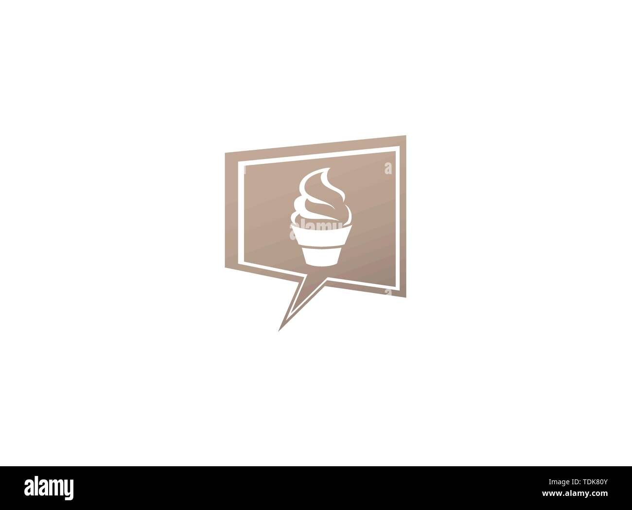 Cupcake crémeux Kuchen pour logo design illustration, muffin en icône de chat Illustration de Vecteur