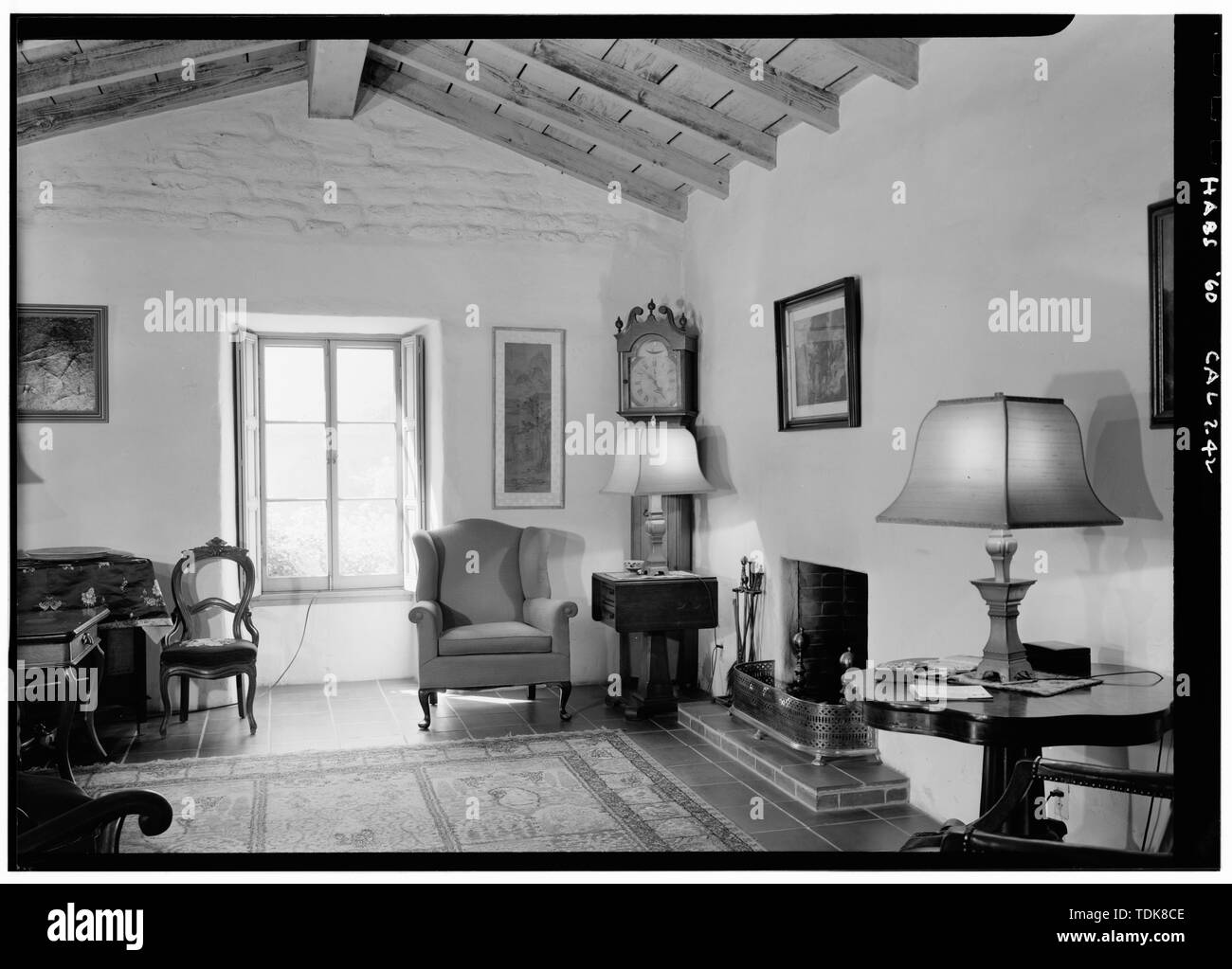 Octobre 1960 SALON - Caneda Adobe, 121 East Canon Perdido Street, Santa Barbara, Santa Barbara County, CA Banque D'Images