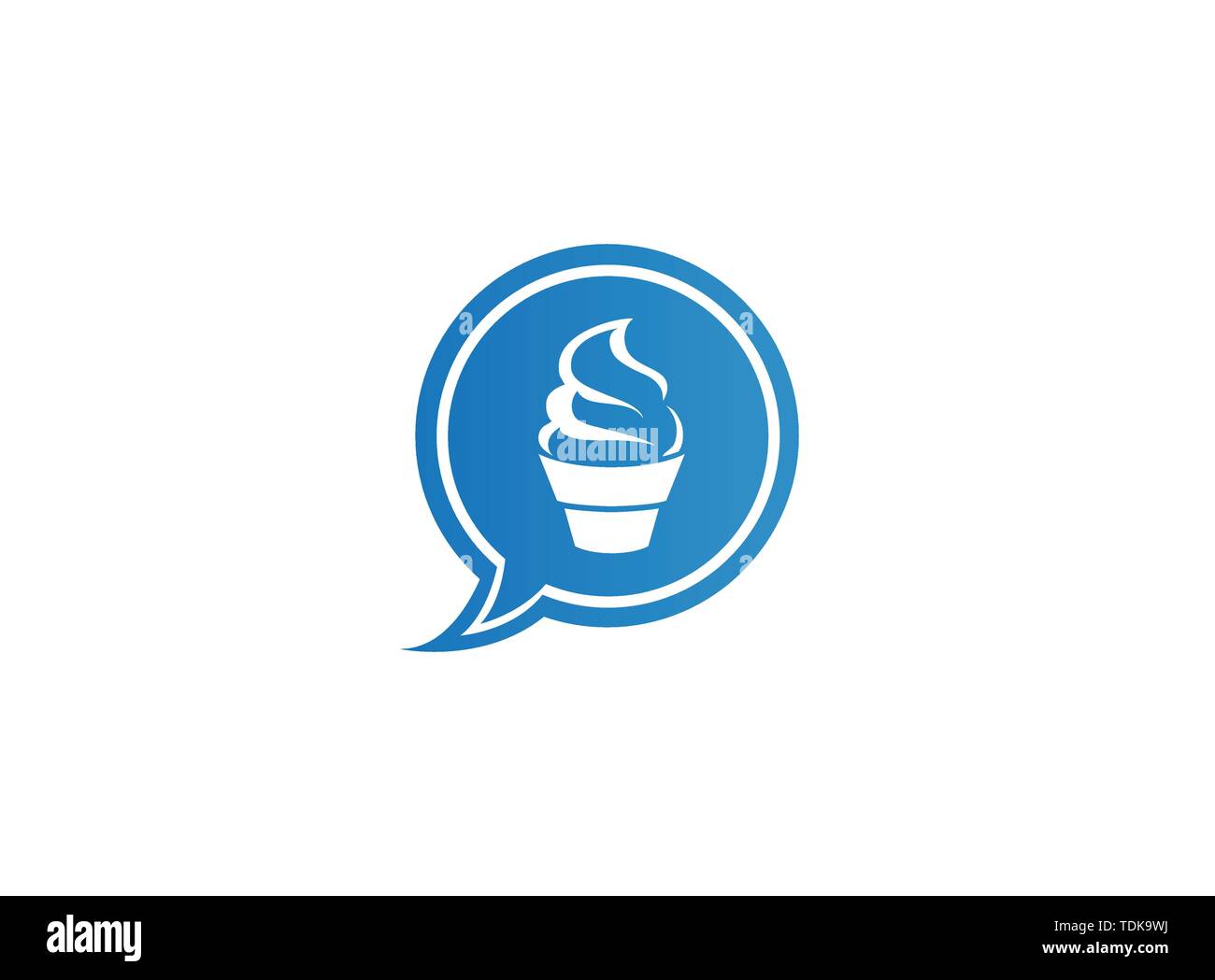 Cupcake crémeux Kuchen pour logo design illustration, muffin en icône de chat Illustration de Vecteur