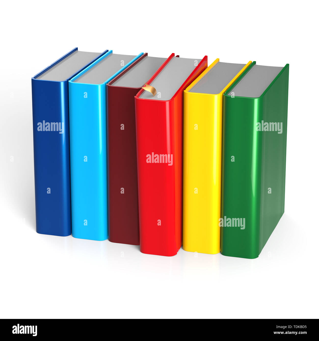 Choix des manuels scolaires livres colorés ligne sélection rouge blanc se couvre l'article modèle. L'étude de l'école dans l'éducation sur l'icône signet contenu co Banque D'Images