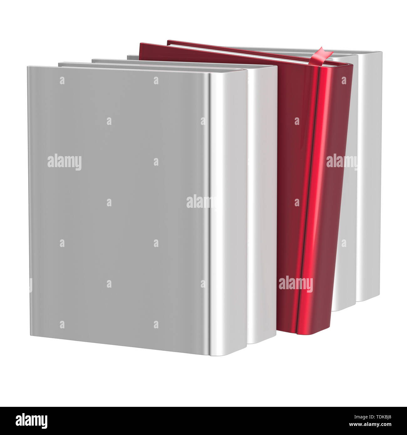 Sélection de livres blancs bibliothèque rangée un choix sélectionné rouge prendre réponse couvre l'article manuel individuel modèle. Dans l'icône contenu index Banque D'Images