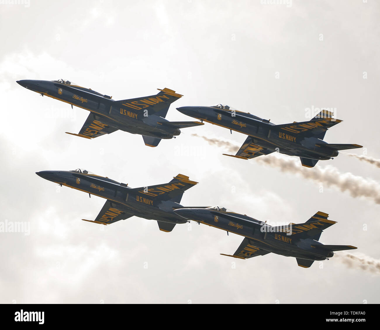 Cape Girardeau, MO, USA. 17 mai, 2019. L'US Navy Blue Angels effectuer pendant la Cape Girardeau Air Show, à Cape Girardeau, MO. Crédit obligatoire : Kevin Langley/Sports médias du Sud/CSM/Alamy Live News Banque D'Images