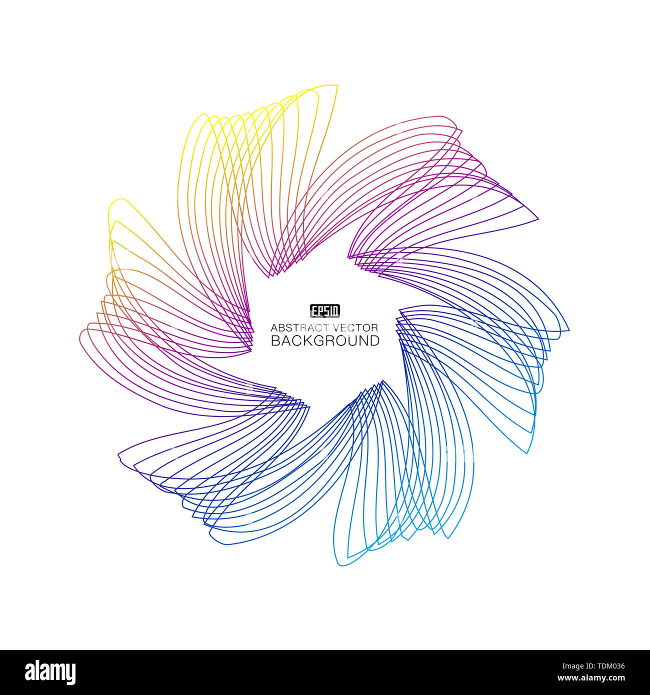 La ligne de couleur des pétales contour graphique abstrait Banque D'Images