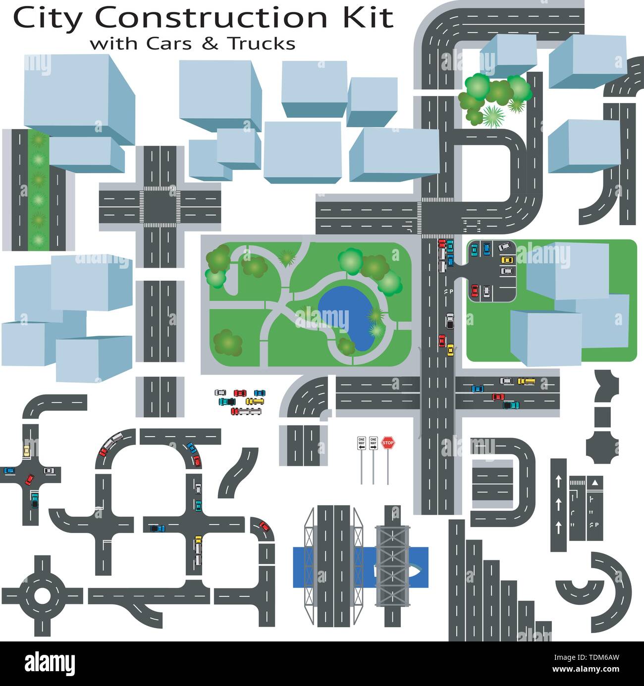 City Road construction Kit pour construire votre propre, voir mon portefeuille pour d'autres kits Illustration de Vecteur