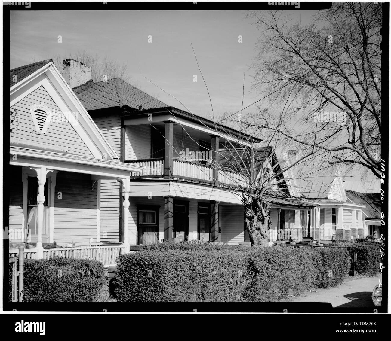 Vue en perspective d'élévation principale - Maison Benorsey Boyce, 78 Howell Street, Atlanta, Géorgie, GA Banque D'Images
