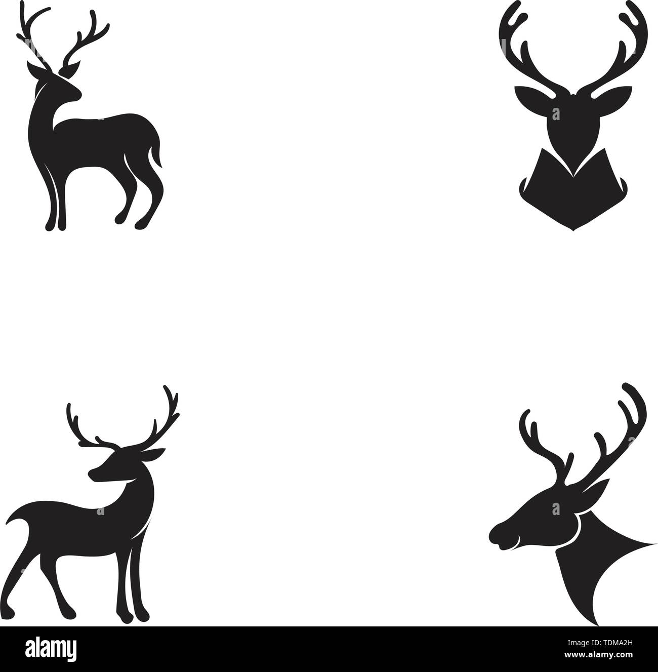 Logo cerf icône vecteur modèle illustration design Illustration de Vecteur