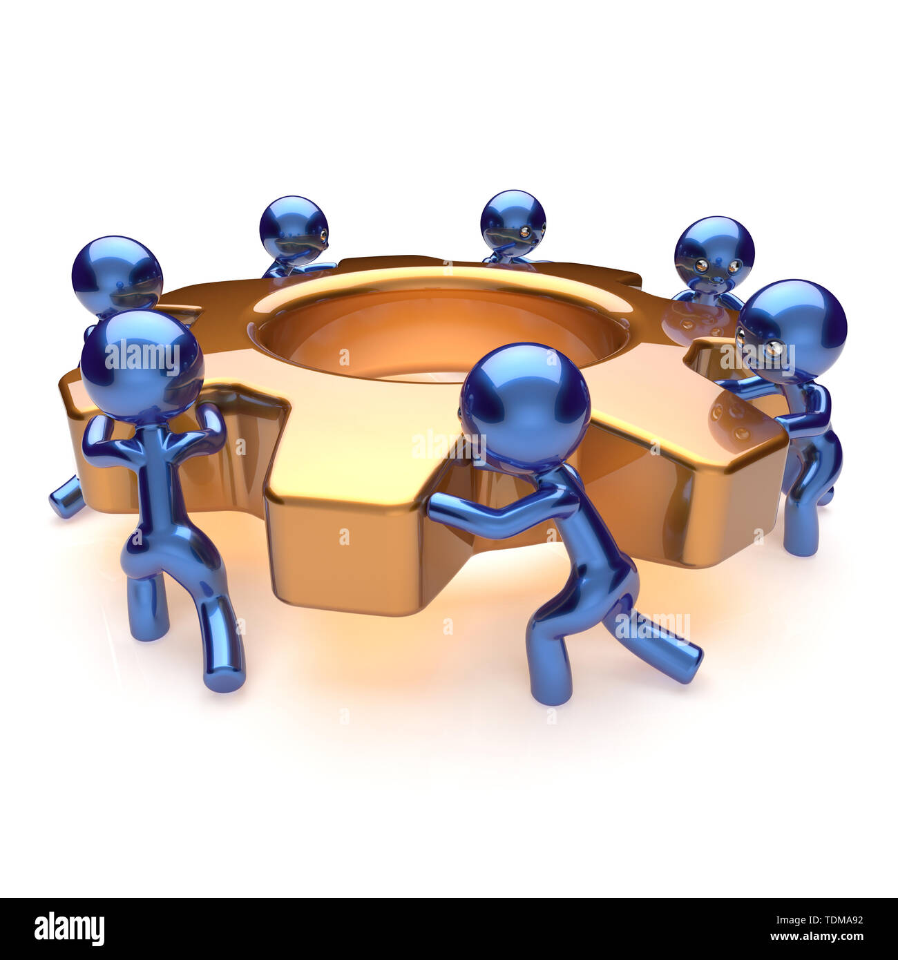 Le travail d'équipe partenariat processus d'affaires travailleurs hommes virage ensemble. Le travail de l'équipe de la coopération de la main-d'activisme communautaire faire concept d'efficacité. 3d Banque D'Images