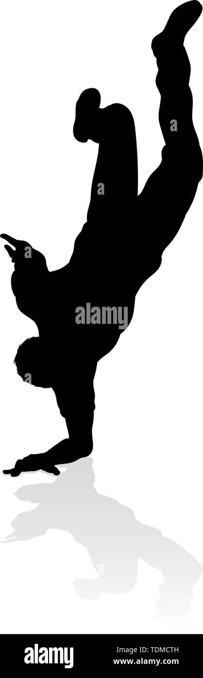Street Dance Dancer Silhouette Illustration de Vecteur