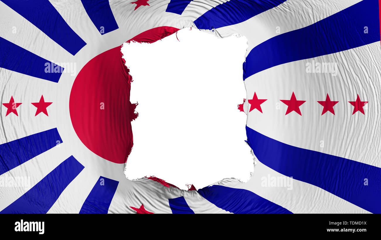 Trou carré du Japon drapeau Américain Banque D'Images