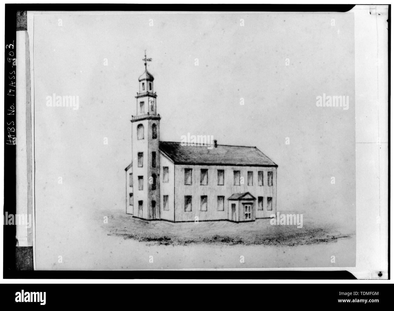 Photocopie de l'ENCOMBREMENT DE L'sacristie, c, 1820 - Premier Congregational Church (Nord sacristie), Beacon Hill, la rue Centre, Nantucket, comté de Nantucket, MA ; White, Timothy Banque D'Images