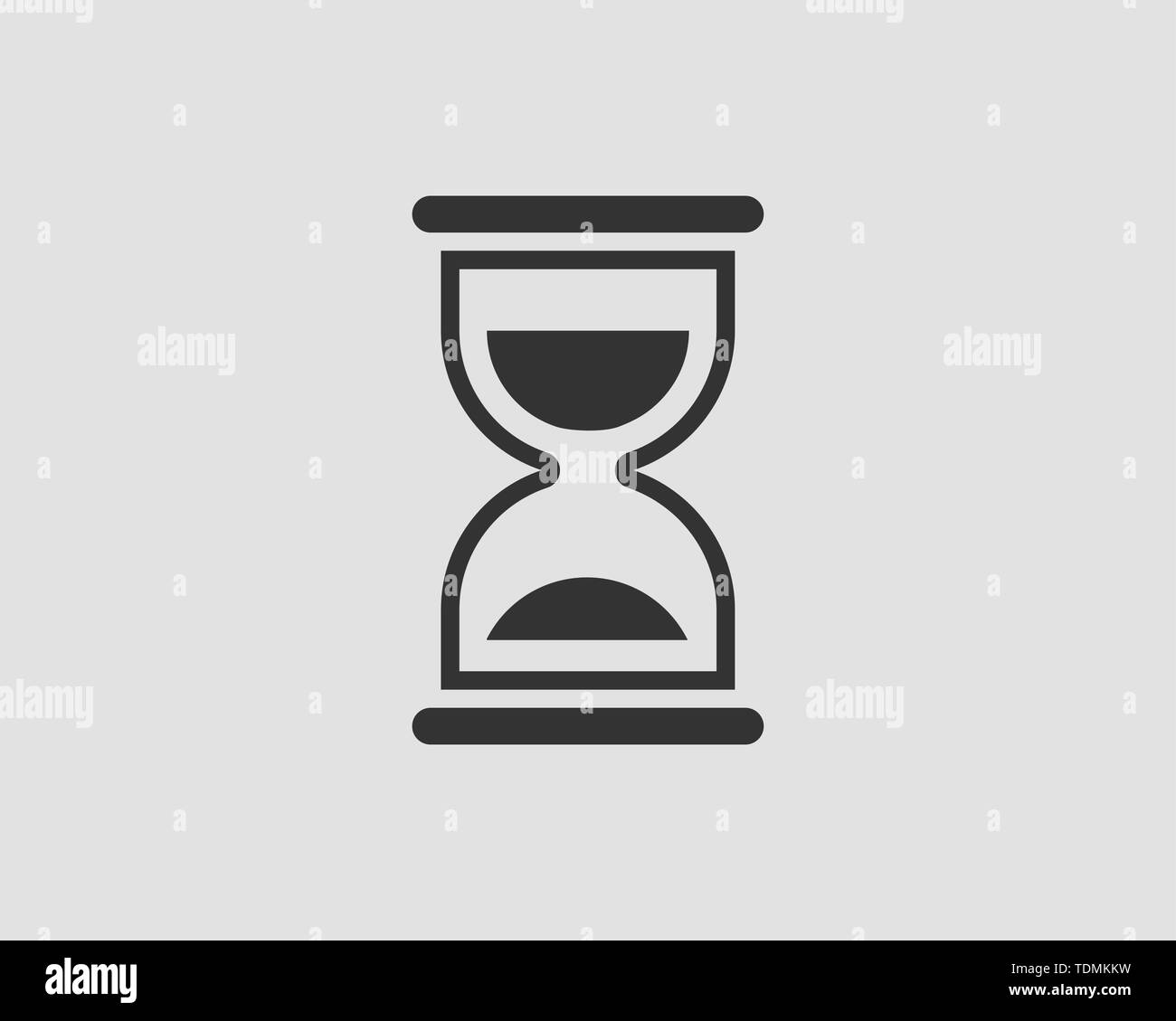 Design plat, icône en forme de sablier. Verre sable vecteur. Concept de temps. Illustration de Vecteur