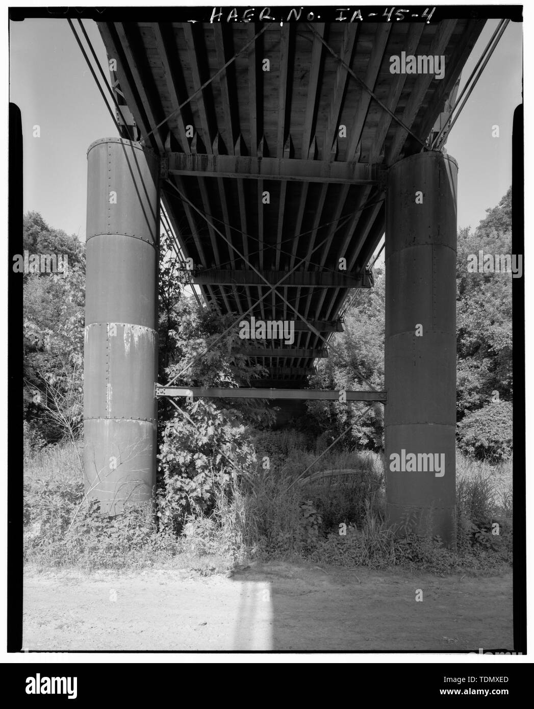 PIERS sous charpente de l'Ouest, de l'Est - le wagon, pont enjambant la rivière Des Moines, Boone, Comté de Boone, IA Banque D'Images