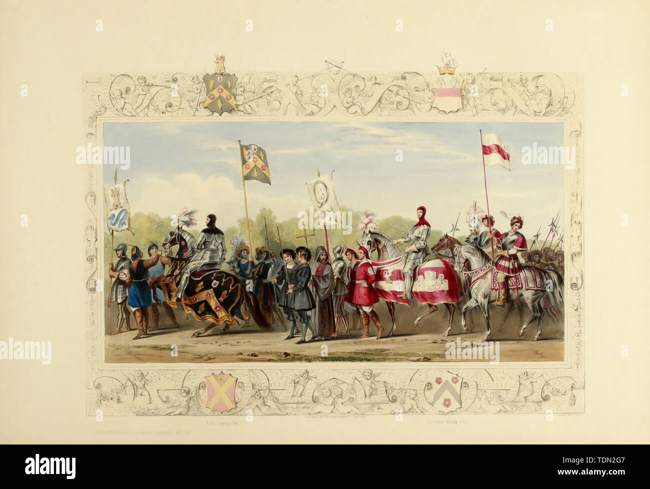 Tournoi de chevaliers. Ancienne image Banque D'Images