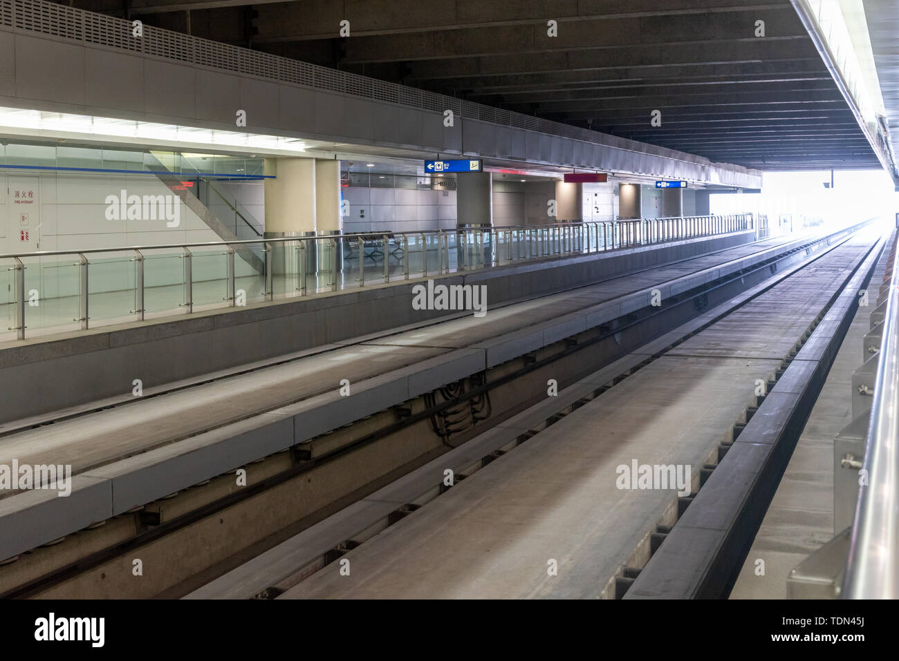 De l'aéroport de Shanghai Pudong Gare de chemin de fer Banque D'Images
