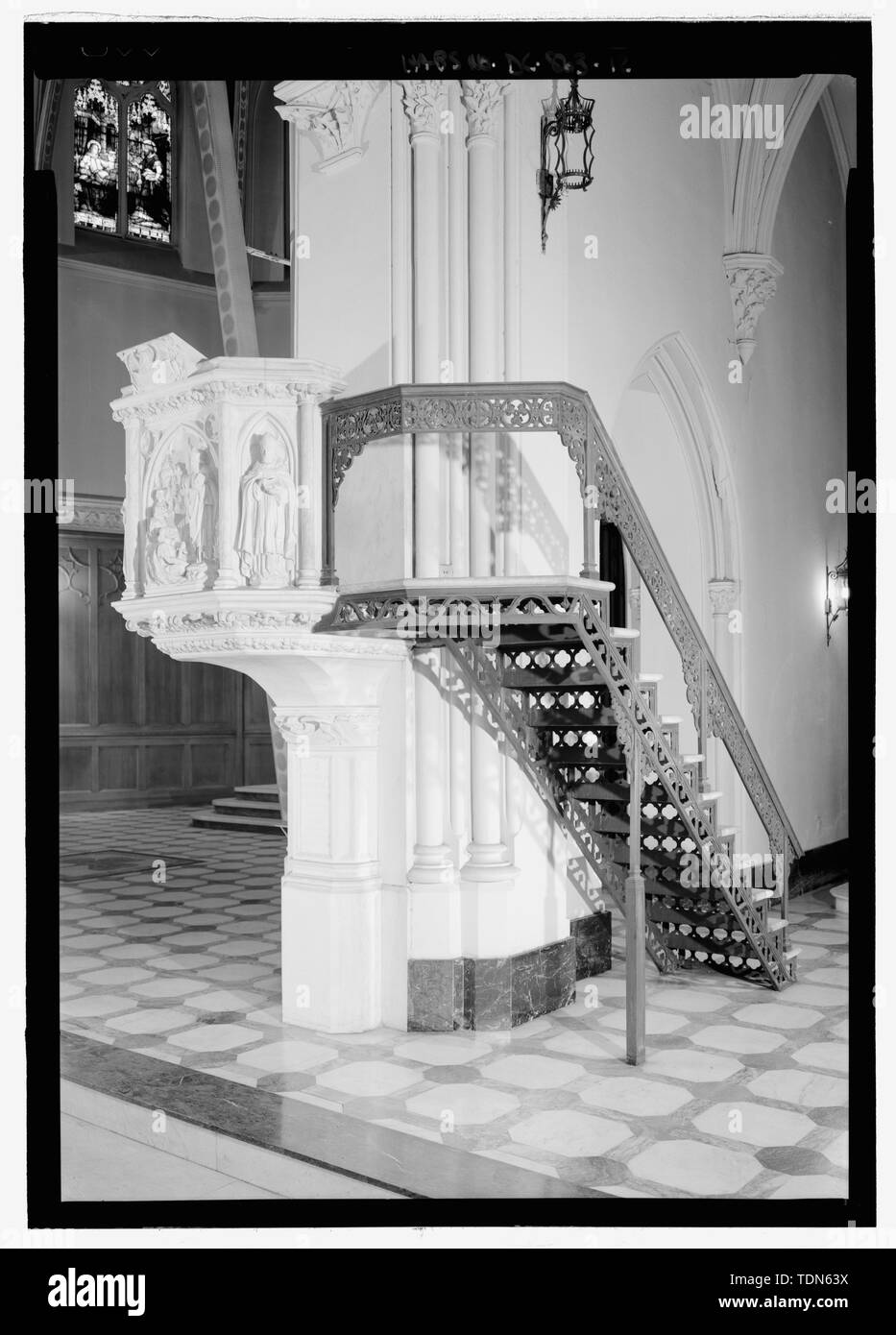 Vue en perspective de la Saint-Patrick - chaire de l'Église catholique, 619 Tenth Street, NW, Washington, District of Columbia, DC Banque D'Images