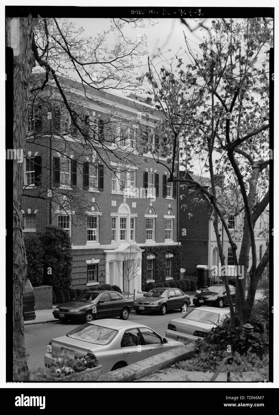 Vue en perspective de l'ouest (avant) Élévation - 1617 29e Rue, au nord-ouest (maison), Washington, District of Columbia, DC Banque D'Images