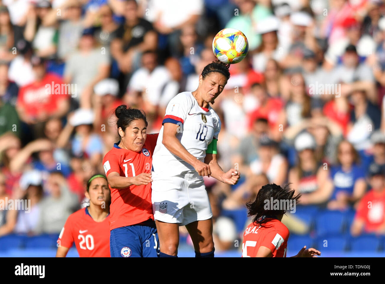 16 juin 2019 Paris, France Coupe du Monde de Football France 2019 : USA v Chili Carli Lloyd (USA) (10) gagner la coupe Banque D'Images