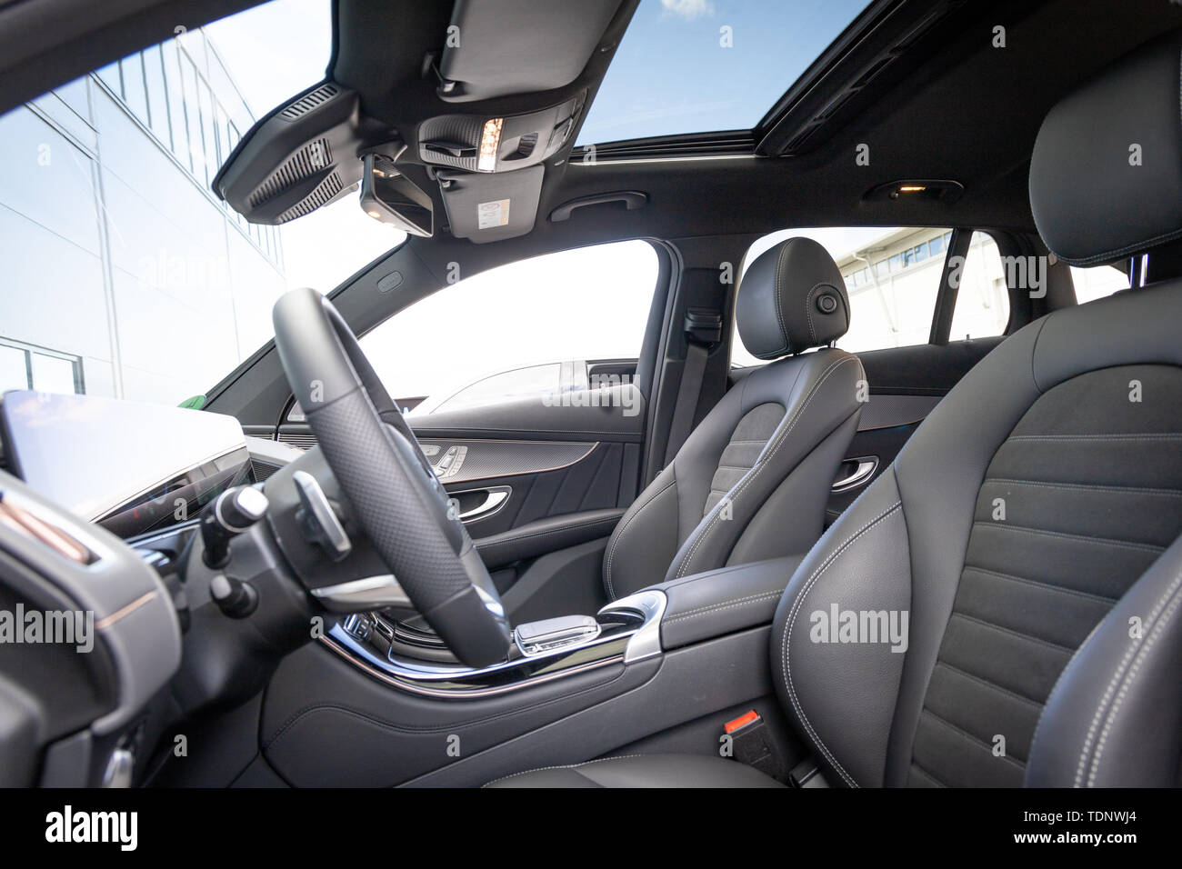 OSLO, Norvège, mai 2019 : Mercedes-Benz EV EQC Intérieur le 13 mai 2019 en Norvège. Banque D'Images