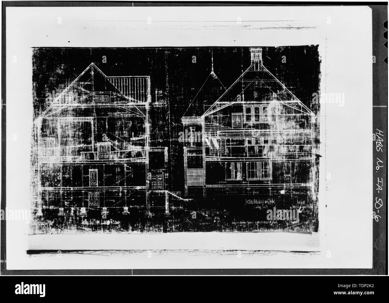 Photocopie de dessin (mesurée à partir des fichiers de Josselyn et Taylor, architectes, Cedar Rapids, Iowa) Josselyn et Taylor, architectes 1890 (les sections "FEUILLE NUMÉRO 11') - Iowa State University, Morrill Hall, Morrill Road, Ames, IA, Story County Banque D'Images