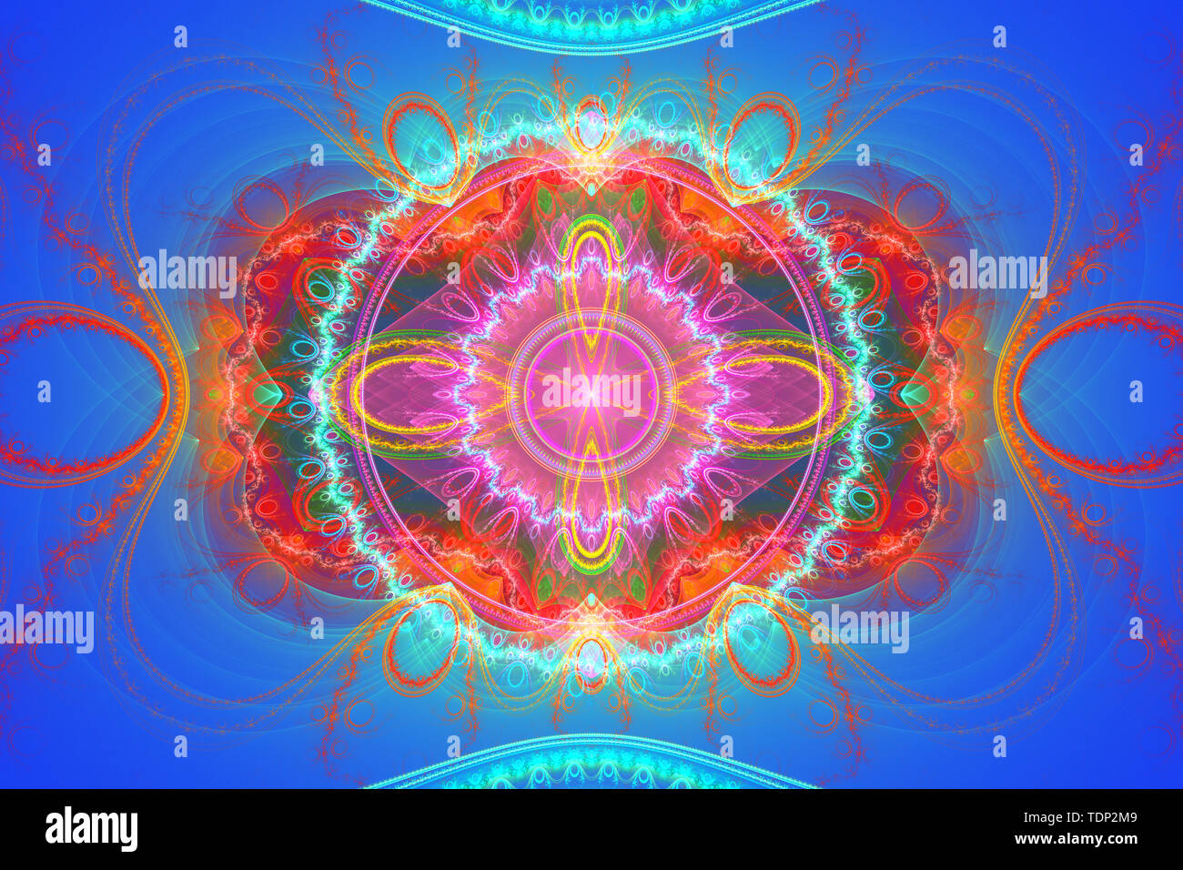 Illustration de fond bleu fractale des formes géométriques magick de couverture de livre musique rêverie explosion flyer ou autre concept. Banque D'Images