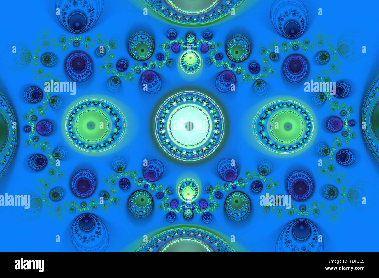 Illustration de fond bleu fractale des formes géométriques magick de couverture de livre musique rêverie explosion flyer ou autre concept. Banque D'Images