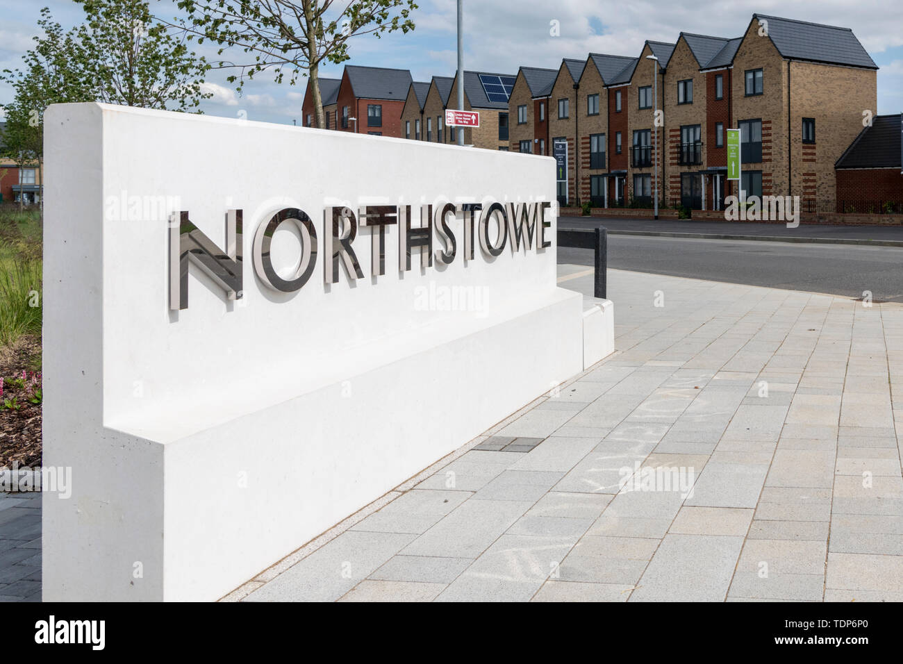 Le signe pour Northstowe une nouvelle ville en construction à South Cambridgeshire UK - un nouveau développement immobilier au Royaume-Uni Banque D'Images