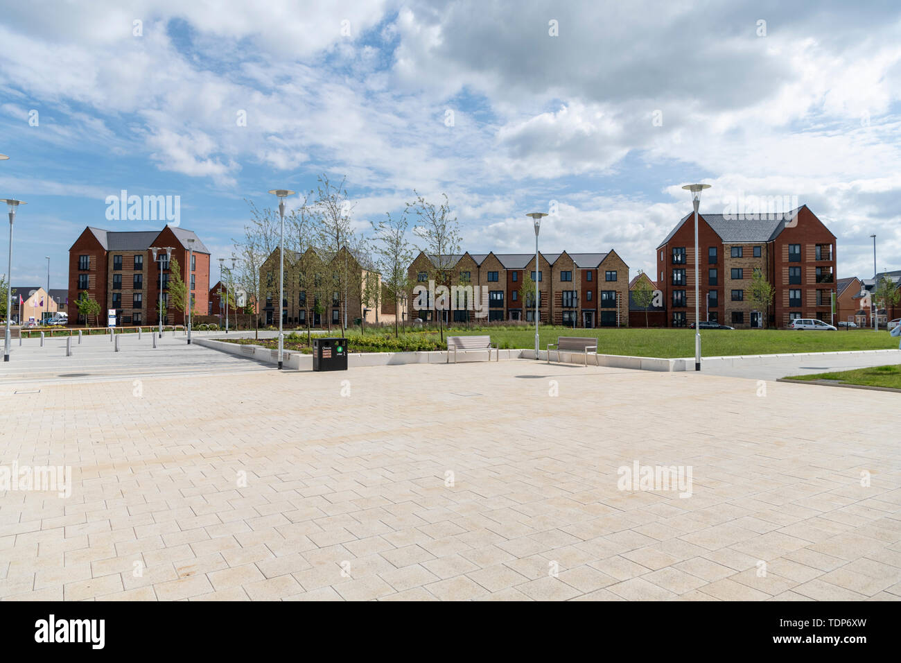 La nouvelle ville de Northstowe dans le Cambridgeshire UK - un nouveau développement de maisons 10000 pour aider à répondre à la pénurie de logements au Royaume-Uni. Banque D'Images