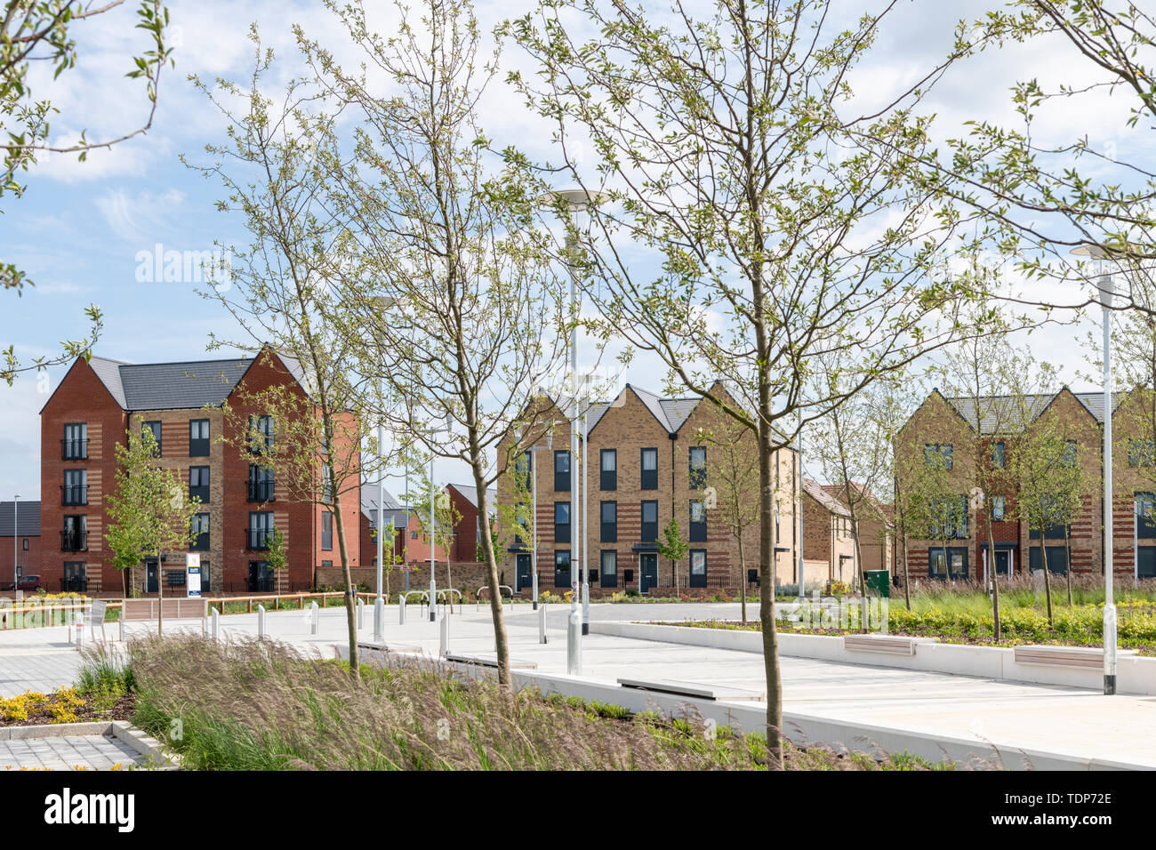 La nouvelle ville de Northstowe dans le Cambridgeshire UK - un nouveau développement de maisons 10000 pour aider à répondre à la pénurie de logements au Royaume-Uni. Banque D'Images