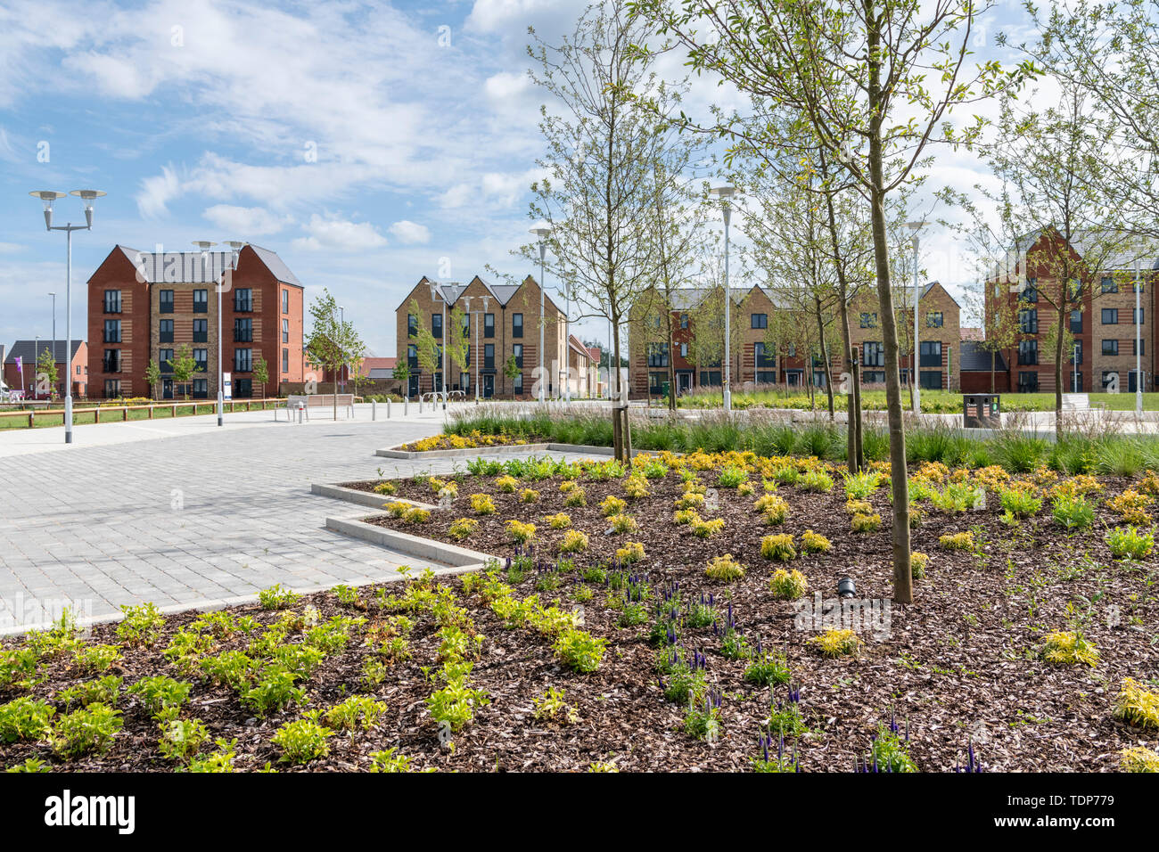 La nouvelle ville de Northstowe dans le Cambridgeshire UK - un nouveau développement de maisons 10000 pour aider à répondre à la pénurie de logements au Royaume-Uni. Banque D'Images