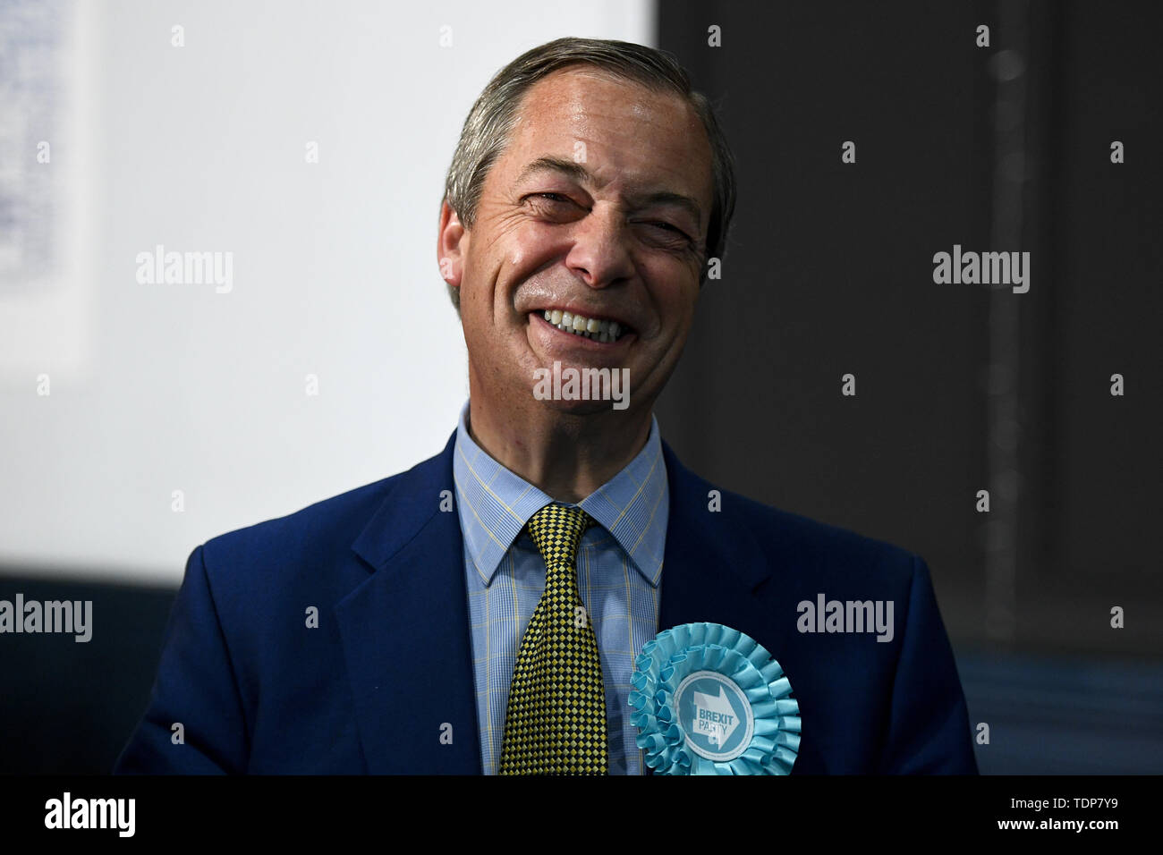 Ex-chef du parti UKIP Nigel Farage assiste à la partie 'Brexit' rassemblement à Edinburgh's Corn Exchange. Avec : Nigel Farage Où : Édinbourg, Royaume-Uni Quand : 17 mai 2019 Credit : Euan Cherry/WENN Banque D'Images
