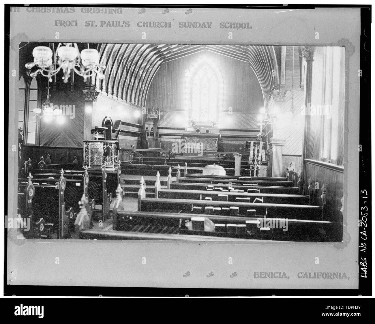 Monté sur Carte de Noël (de l'Eglise Saint-Paul) Photographe inconnu à l'intérieur 1906 - East St. Paul's Episcopal Church, 120, rue East J Benicia, comté de Solano, CA Banque D'Images