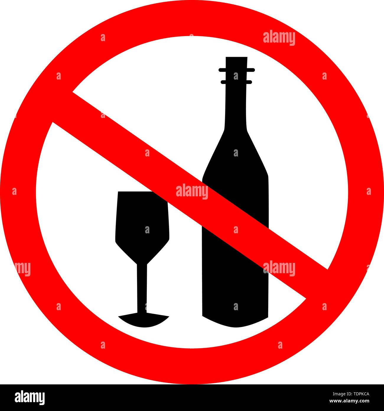 Pas d'alcool boire sign. logo élément. Aucun signe d'alcool, pas d'alcool  signe, isolé sur fond blanc Image Vectorielle Stock - Alamy