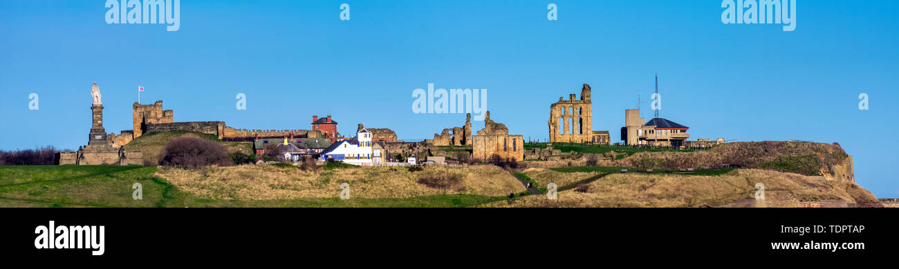 Tynemouth Castle et Prieuré ; Tynemouth, Northumberland, England Banque D'Images